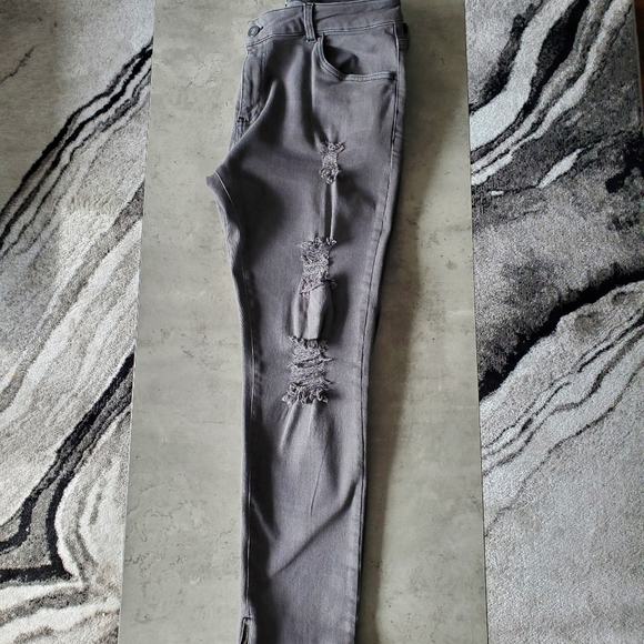 Legend London Distressed Grey Slimfit Stetch Jeans W36 L30 - Picture 2 of 5